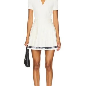 SAYLOR Ivory Mini Dress with Navy Blue Accents, NWT